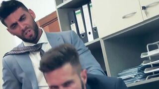 Suited Mick Stallone slides his dick in and out into the hole of Dani Robles