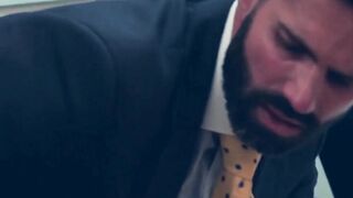 Suited Mick Stallone slides his dick in and out into the hole of Dani Robles