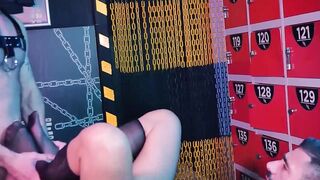 Wild spitting and cock riding by suited Excelsior and horny Apolo Adri