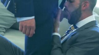 Suited Hector De Silva flips sexy Axel Max over and fucks him deep