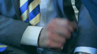 Suited Hector De Silva flips sexy Axel Max over and fucks him deep
