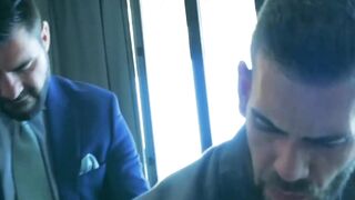 Suited Hector De Silva flips sexy Axel Max over and fucks him deep