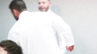 Gorgeous Drew Dixon bent over for a foursome ass banging with Sir Peter