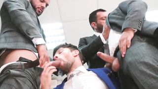 Gorgeous Drew Dixon bent over for a foursome ass banging with Sir Peter