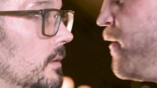 Spitting and hardcore ass pounding by suited Mateo Tomas and Gala Galaxi