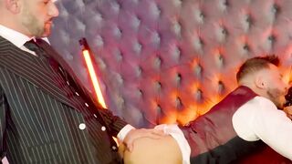 Lustful Gustavo Cruz stuffed his cock and dildo into the hole of John Brachalli