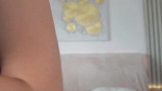 Blonde in lingerie squirts while 2 Hoe 2