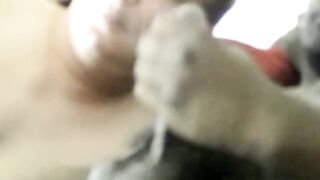 A sexy cocksucking session with straight James made his big black cock explode cum