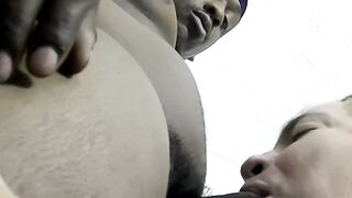 A sexy cocksucking session with straight James made his big black cock explode cum