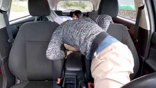 STOP THE VEHICLE AND EAT MY CUNT!!! Turned On Step Sister Can't Wait HOME! Licking and Pounding on the Back Seat - MrPussyLicking