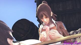 Attack on titans Animated 3D Sasha compilation - Japanese manga porn
