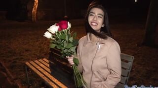Real pulled newbie giving brain and gagging on penis