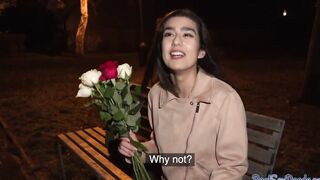 Real pulled newbie giving brain and gagging on penis