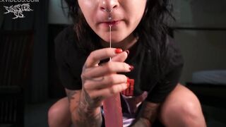 4k emo bimbo gets spit and long sex toy