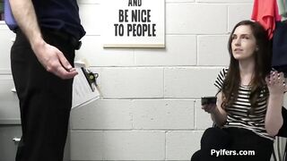 Banging slutty nympho thief on the office desk