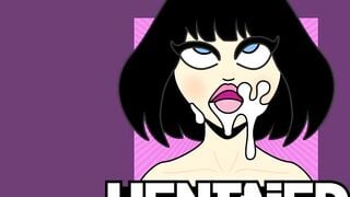 Real Life Animated - Lika Celeb masturbation session with big vibrator, cummed and Ahegao
