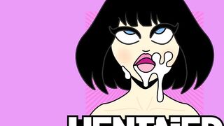 Real Life Animated - Lika Celeb masturbation session with big vibrator, cummed and Ahegao