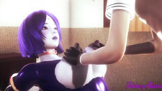 Teens Titans 3D Cartoon - Raven boobjob and finger fuck - Japanese manga cartoon porn