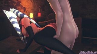Model Wars Animated - Ashoka Tano suck and is screwed with cummed - Japanese manga cartoon porn