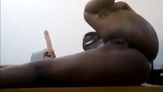 So lusty i am fucking my own cunt on the table