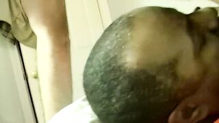 Straight long bearded Eric experiencing a passionate blowjob after shower