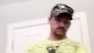 Pumping all of the hot load of cum inside the white cock of straight Dave