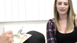 Teen slides on doctors dick during therapy