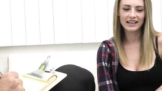 Teen slides on doctors dick during therapy
