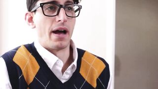 Nick Stokes sprays cum over his girlfriend and her stepmoms face after a wild fucking
