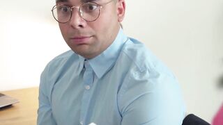 Nerdy Don DIego gets seduced by a flirty lady who invites him to eat her tasty cunt