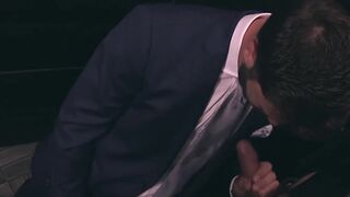 Suited Hector De Silva had his cock sucked before fucking the warm hole of Josh Milk