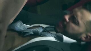 Horny Ivan Gregory sucks dick before getting drilled by suited Viktor Rom