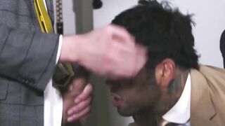 Suited Babylon Prince and Zac offered their ass to get drilled by Sir Peter