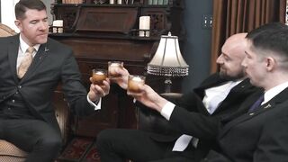 Sex slaves Cole Blue and Serg shared a wild foursome orgy party with their Masters