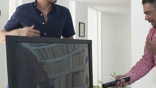 Slut shemale lets neighbor taste her wet asshole