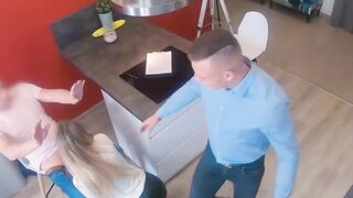 I was welcomed by blonde Madlenas pussy in my new apartment while her husband is ther