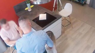 I was welcomed by blonde Madlenas pussy in my new apartment while her husband is ther