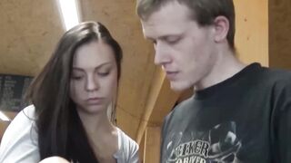 Striking attractive girl Ornella Morgens tight pussy while cuckold plays bowling