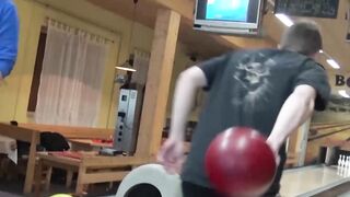 Striking attractive girl Ornella Morgens tight pussy while cuckold plays bowling