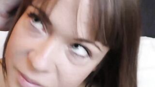 I hammered tiny brunette Angella Christins holes in front of her partner