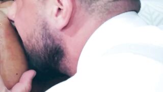 Sexy Jhon Ramirex spreads legs for a rough ass fucking by hot Sir Peter