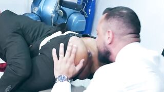 Sexy Jhon Ramirex spreads legs for a rough ass fucking by hot Sir Peter