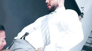 Sexy Jhon Ramirex spreads legs for a rough ass fucking by hot Sir Peter