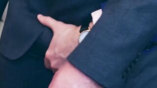 Fingering and ass pumping by suited guys Franky Fox and Charlie Cherry