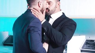 Rough ass rimming and shoving by suited Teddy Torres and Only Matt