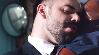 Rough ass rimming and shoving by suited Teddy Torres and Only Matt