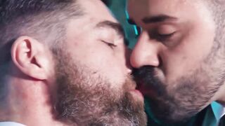 Rough ass rimming and shoving by suited Teddy Torres and Only Matt