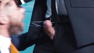 Rough ass rimming and shoving by suited Teddy Torres and Only Matt