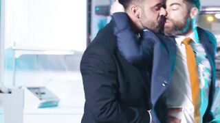 Rough ass rimming and shoving by suited Teddy Torres and Only Matt