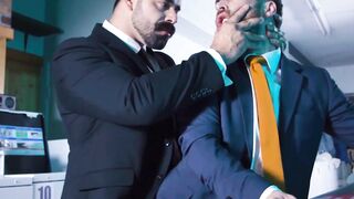 Rough ass rimming and shoving by suited Teddy Torres and Only Matt